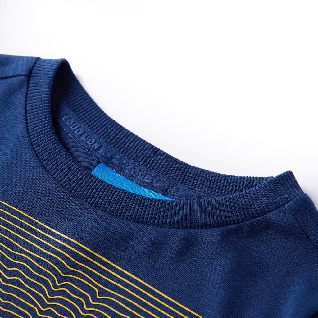 Tricou de copii cu mâneci lungi bleumarin 128 GartenMobel Dekor