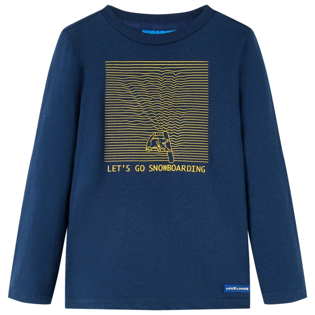 Tricou de copii cu mâneci lungi bleumarin 92 GartenMobel Dekor