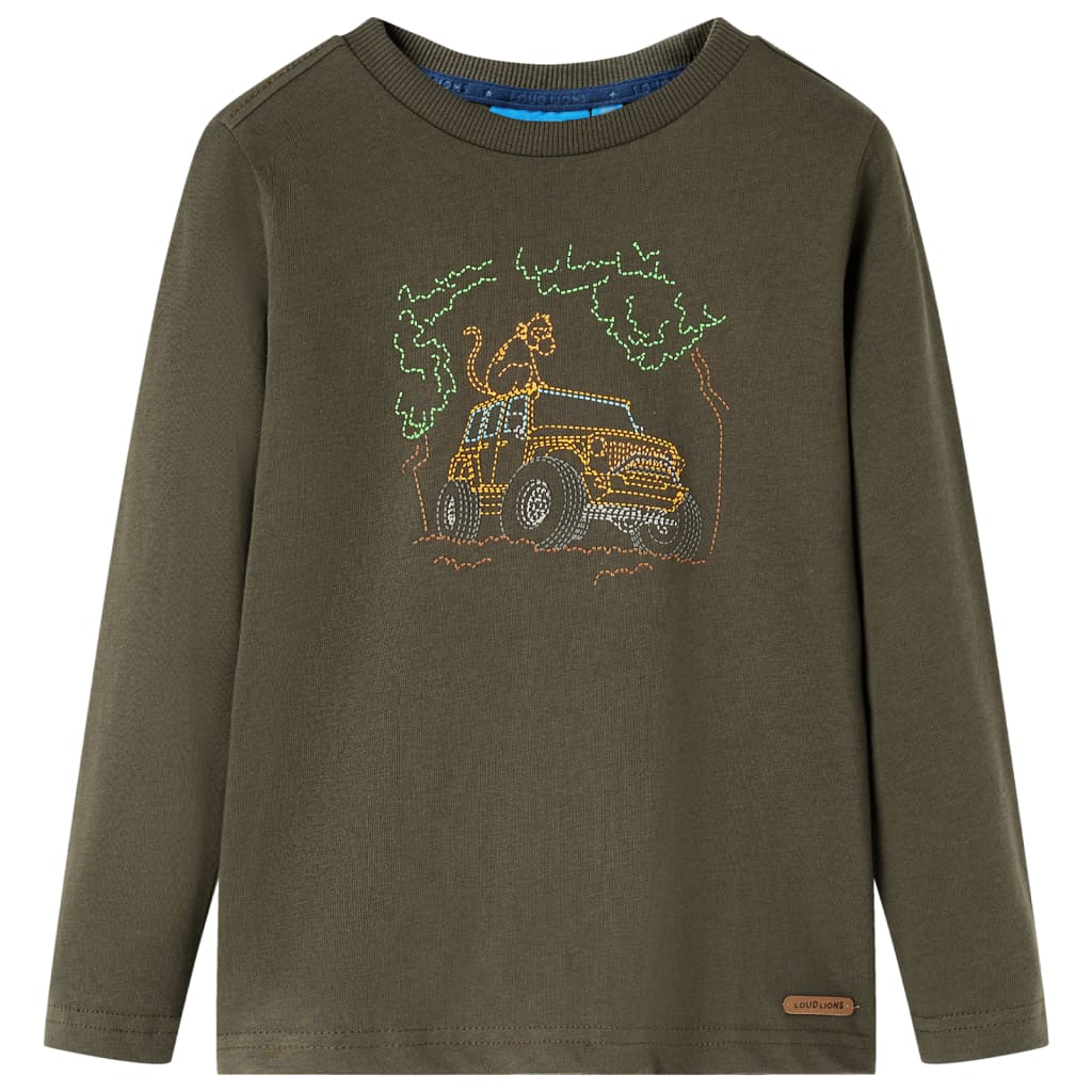 Tricou pentru copii cu mâneci lungi,, kaki, 104 GartenMobel Dekor