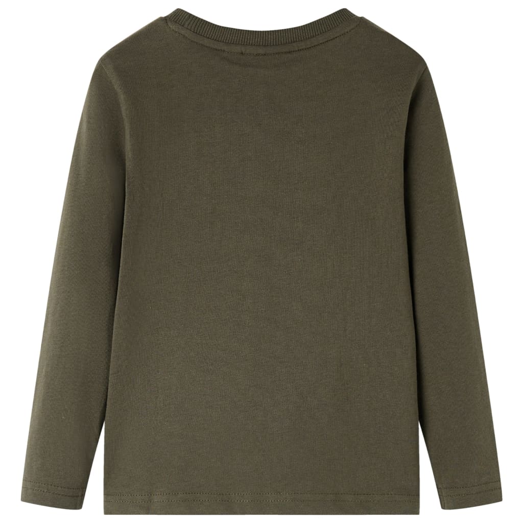 Tricou pentru copii cu mâneci lungi,, kaki, 104 GartenMobel Dekor