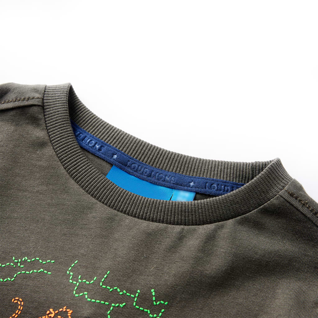 Tricou pentru copii cu mâneci lungi,, kaki, 104 GartenMobel Dekor
