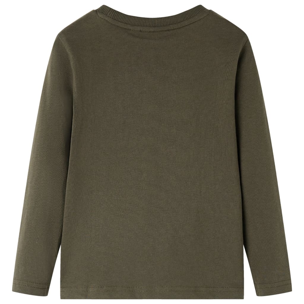 Tricou pentru copii cu mâneci lungi,, kaki, 116 GartenMobel Dekor