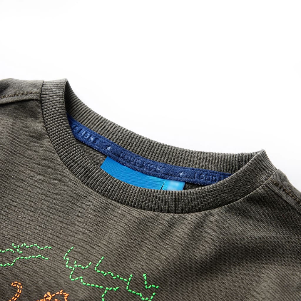 Tricou pentru copii cu mâneci lungi,, kaki, 92 GartenMobel Dekor