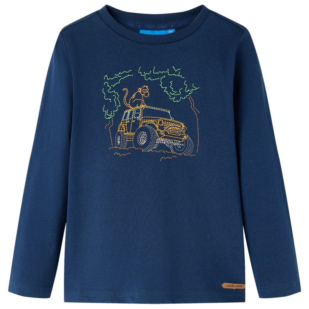 Tricou pentru copii cu mâneci lungi, bleumarin, 104 GartenMobel Dekor