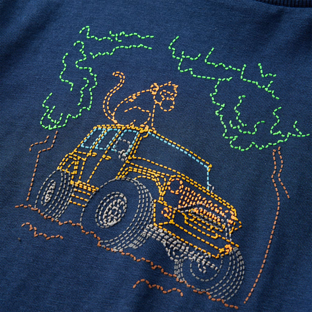 Tricou pentru copii cu mâneci lungi, bleumarin, 104 GartenMobel Dekor
