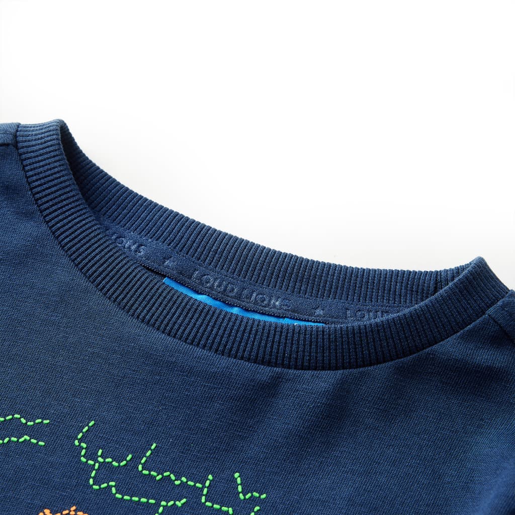 Tricou pentru copii cu mâneci lungi, bleumarin, 104 GartenMobel Dekor