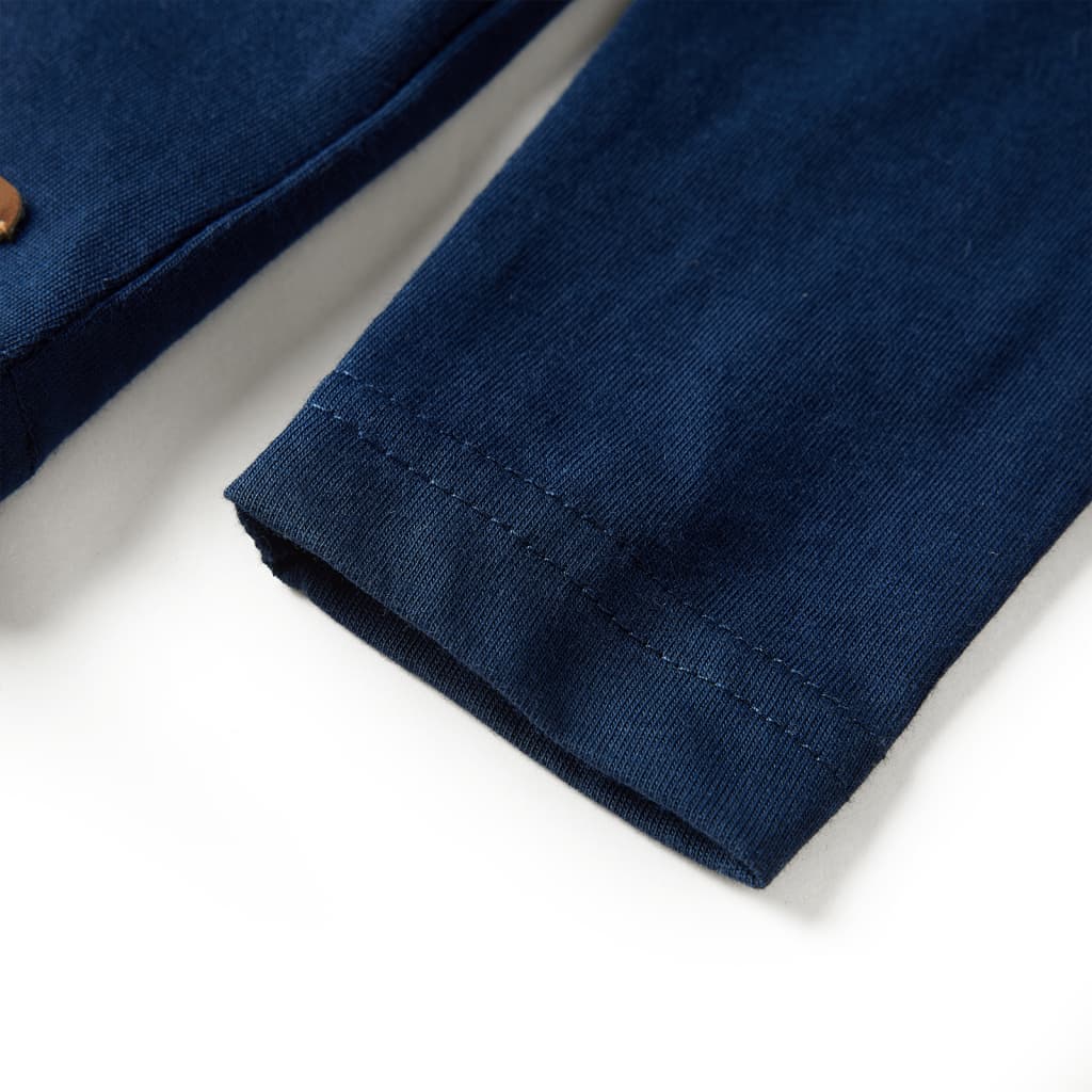 Tricou pentru copii cu mâneci lungi, bleumarin, 104 GartenMobel Dekor