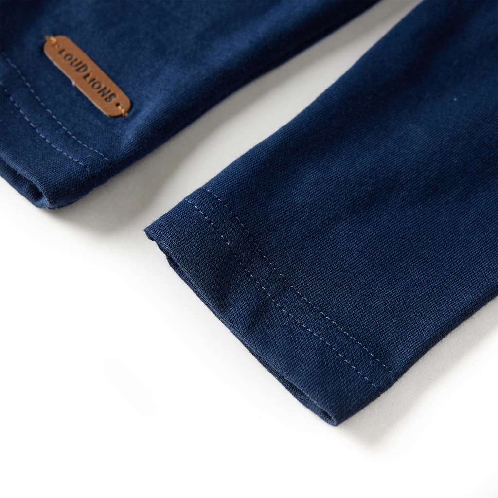 Tricou pentru copii cu mâneci lungi, bleumarin, 116 GartenMobel Dekor