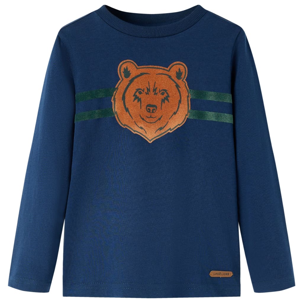 Tricou pentru copii cu mâneci lungi, bleumarin, 116 GartenMobel Dekor