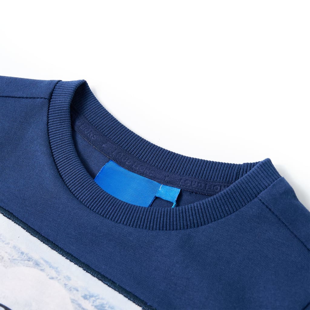 Tricou pentru copii cu mâneci lungi, bleumarin, 128 GartenMobel Dekor