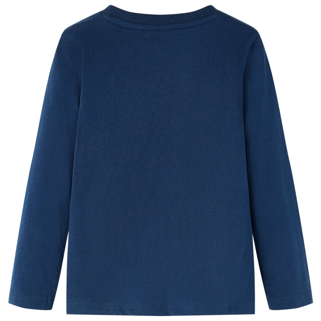 Tricou pentru copii cu mâneci lungi, bleumarin, 128 GartenMobel Dekor