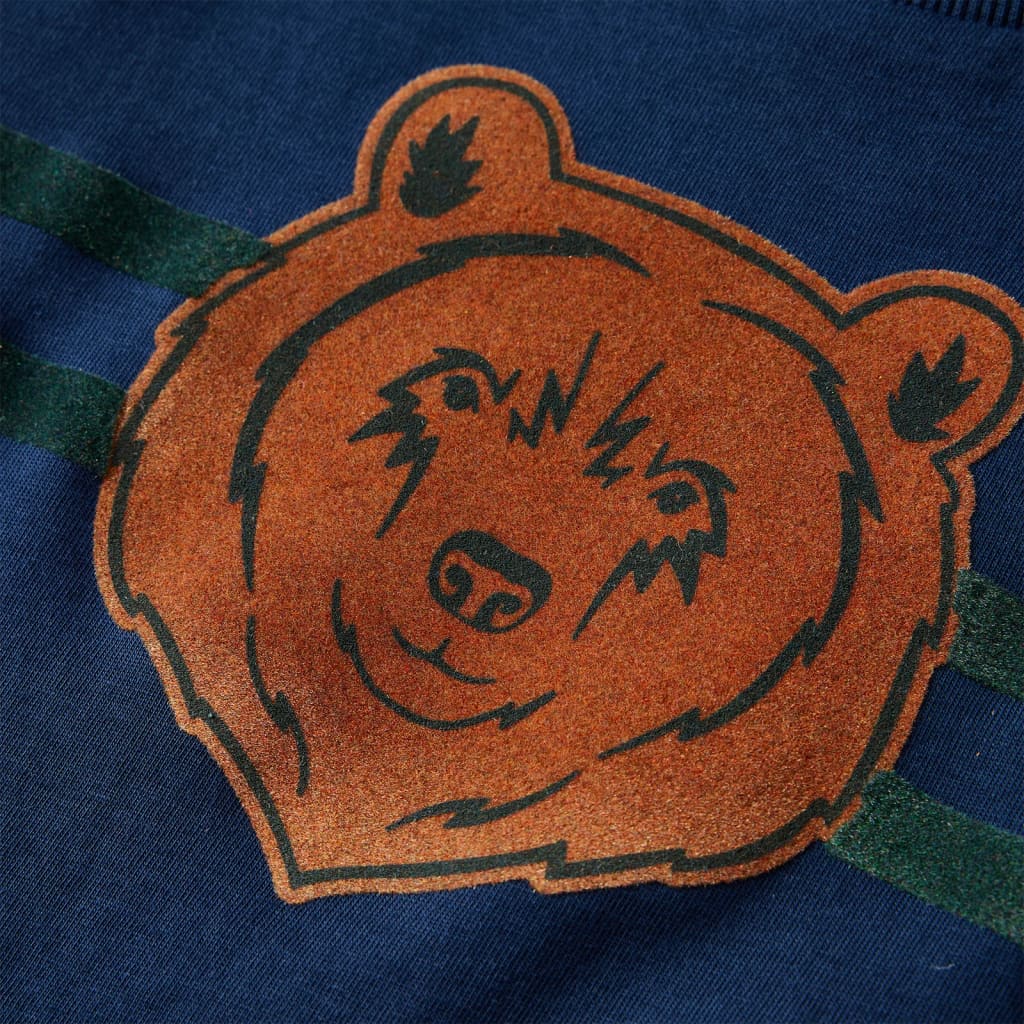 Tricou pentru copii cu mâneci lungi, bleumarin, 128 GartenMobel Dekor