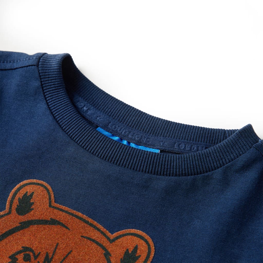 Tricou pentru copii cu mâneci lungi, bleumarin, 128 GartenMobel Dekor