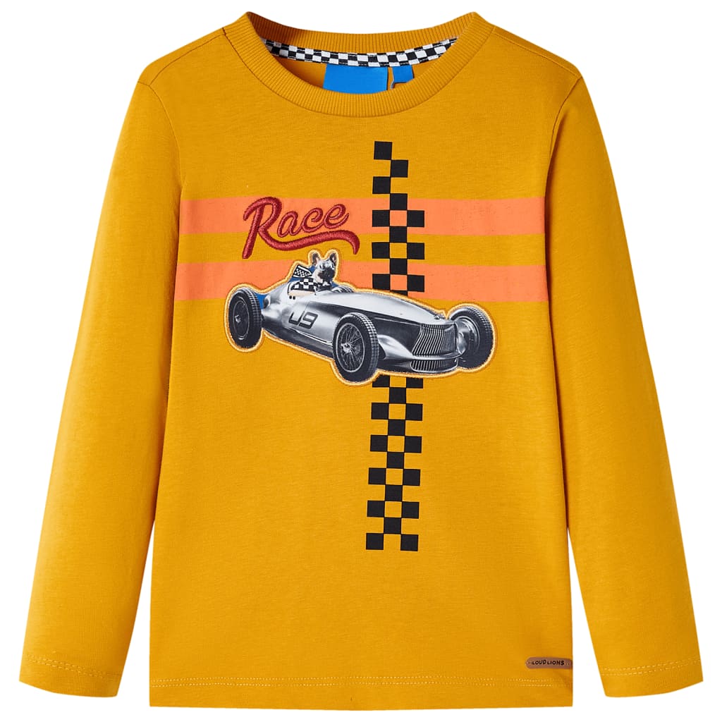 Tricou pentru copii cu mâneci lungi, ocru, 128 GartenMobel Dekor