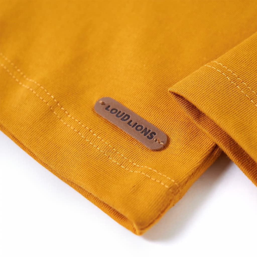 Tricou pentru copii cu mâneci lungi, ocru, 128 GartenMobel Dekor