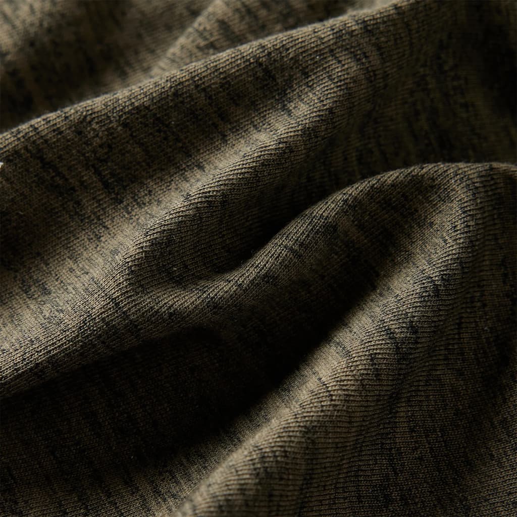 Tricou copii, mâneci lungi, kaki închis melanj, 128 GartenMobel Dekor