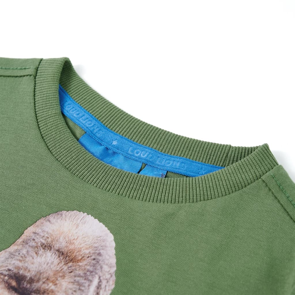 Tricou de copii cu mâneci lungi, kaki deschis, 128 GartenMobel Dekor