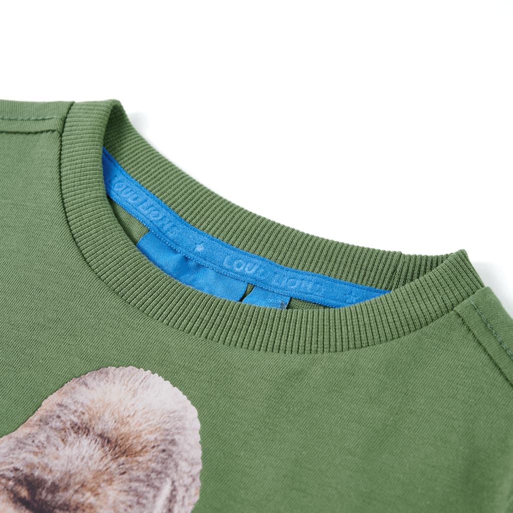 Tricou de copii cu mâneci lungi, kaki deschis, 92 GartenMobel Dekor