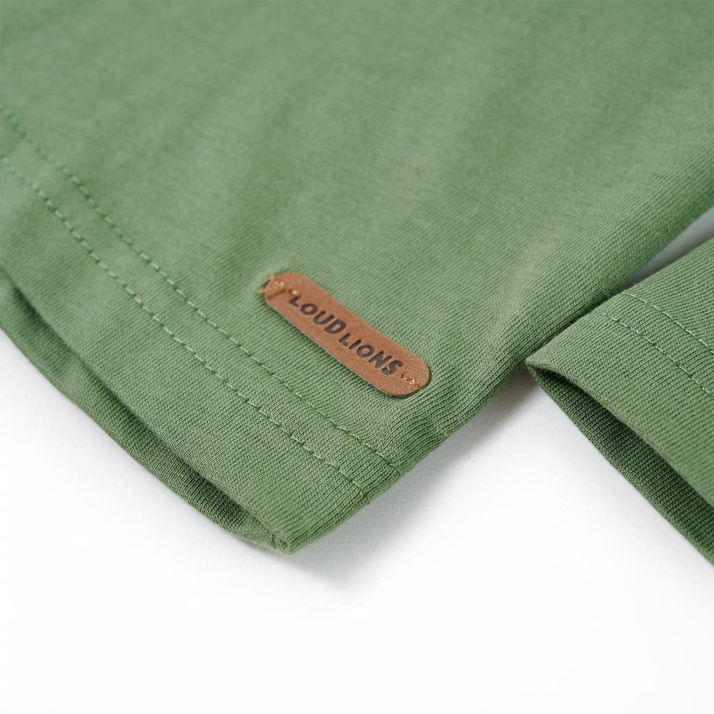 Tricou de copii cu mâneci lungi, kaki deschis, 92 GartenMobel Dekor