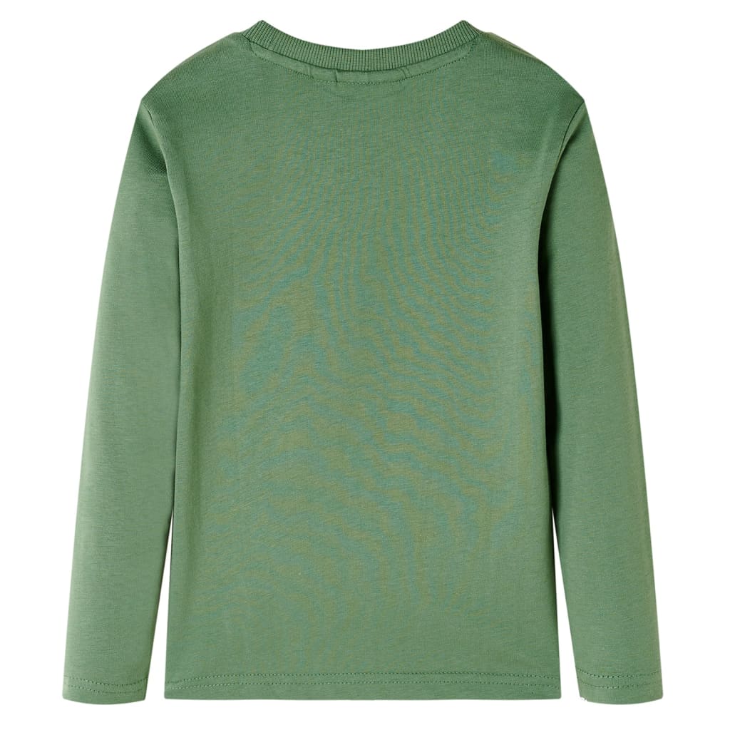 Tricou de copii cu mâneci lungi, kaki deschis, 92 GartenMobel Dekor