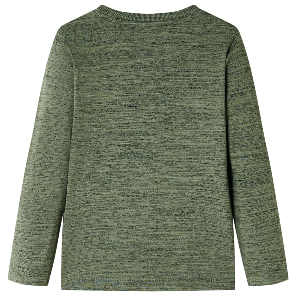 Tricou de copii cu mâneci lungi, kaki melanj, 104 GartenMobel Dekor