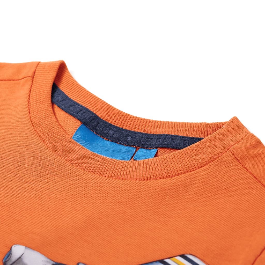 Tricou de copii cu mâneci lungi, portocaliu închis, 116 GartenMobel Dekor