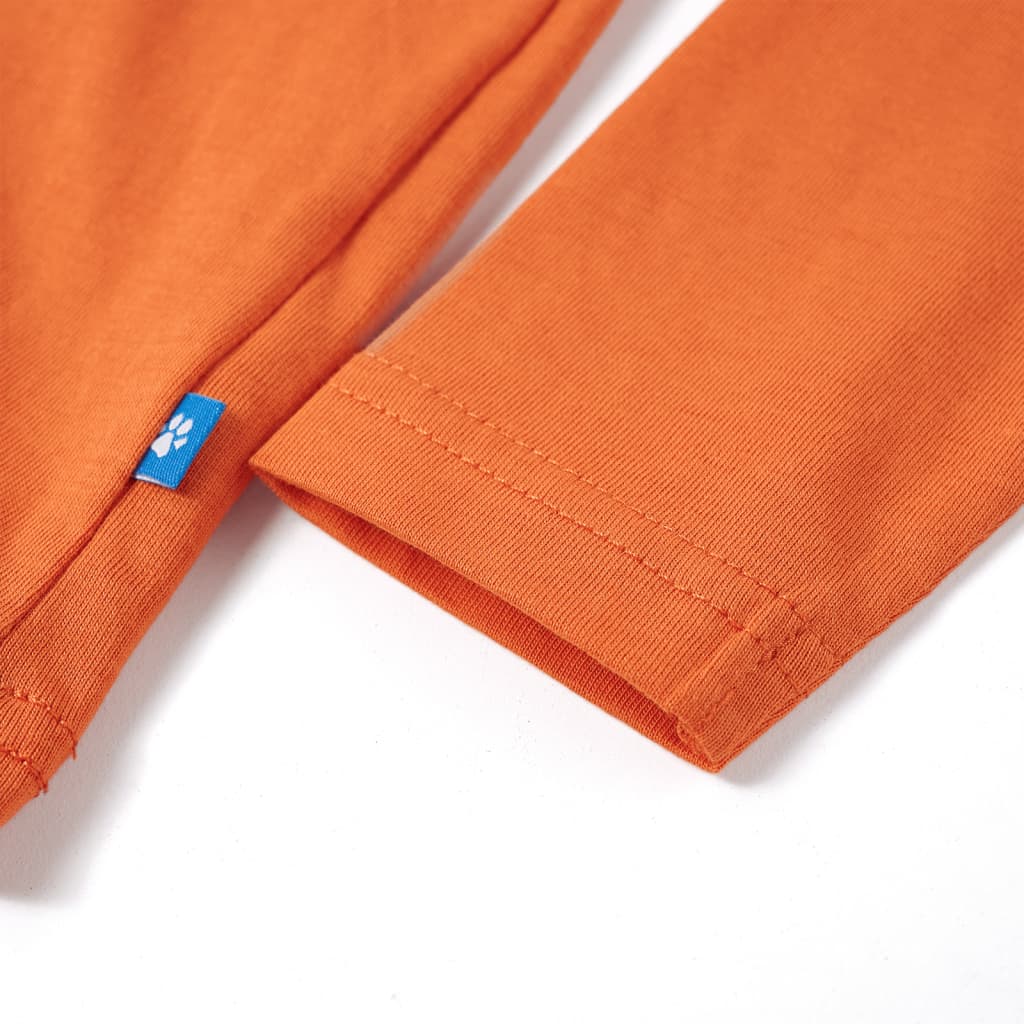 Tricou de copii cu mâneci lungi, portocaliu închis, 116 GartenMobel Dekor