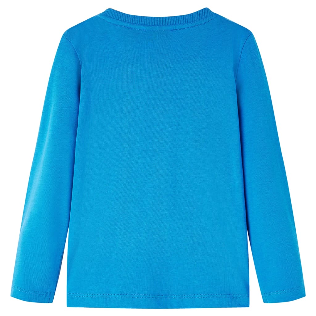 Tricou de copii cu mâneci lungi albastru cobalt, 104 GartenMobel Dekor