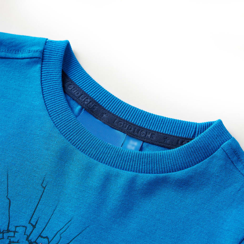 Tricou de copii cu mâneci lungi albastru cobalt, 116 GartenMobel Dekor