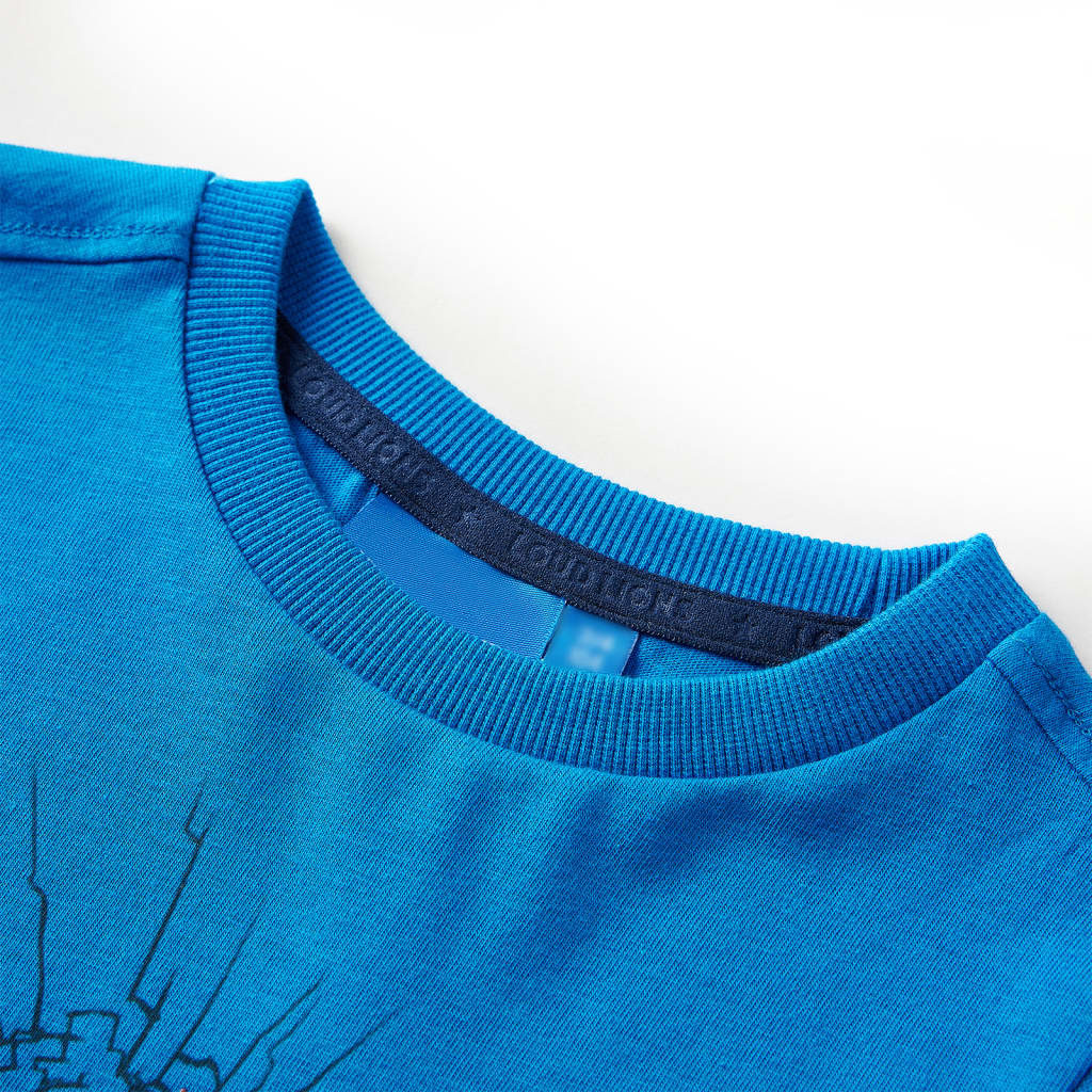 Tricou de copii cu mâneci lungi albastru cobalt, 92 GartenMobel Dekor
