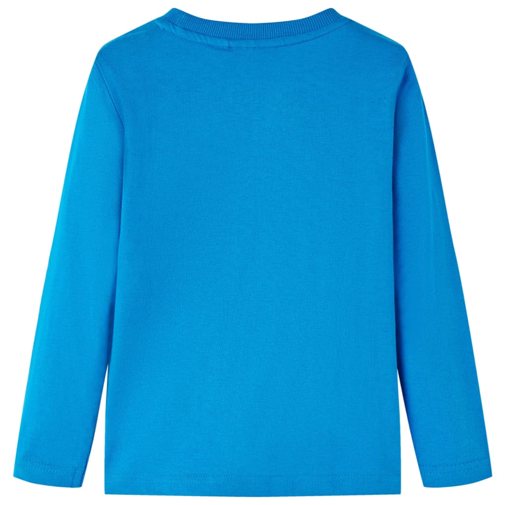 Tricou de copii cu mâneci lungi albastru cobalt 116 GartenMobel Dekor