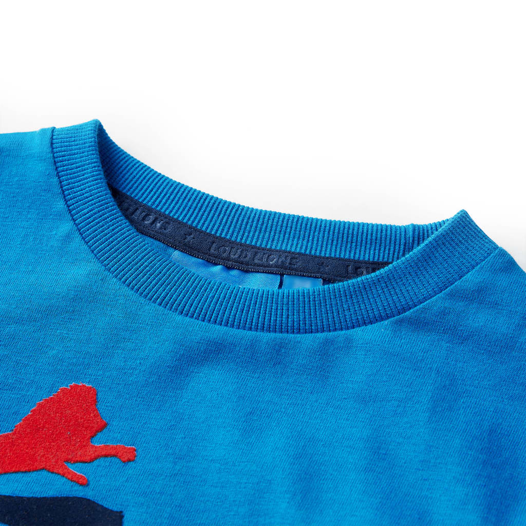 Tricou de copii cu mâneci lungi albastru cobalt 92 GartenMobel Dekor