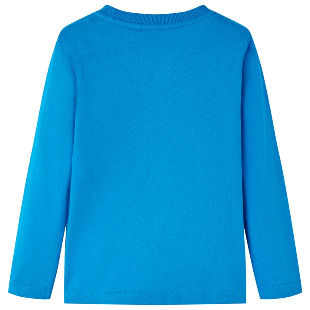 Tricou de copii cu mâneci lungi albastru cobalt 92 GartenMobel Dekor