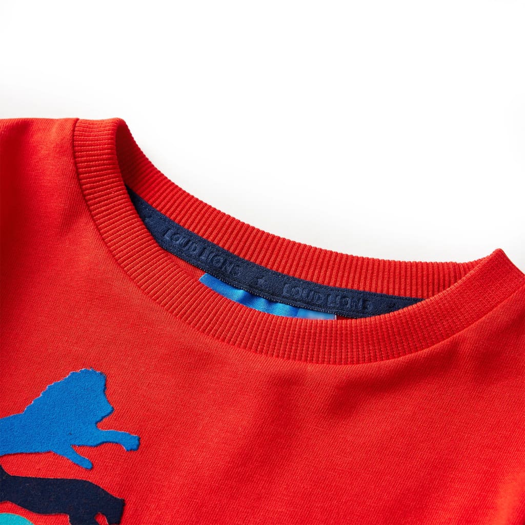 Tricou de copii cu mâneci lungi sălbatice roșu 116 GartenMobel Dekor
