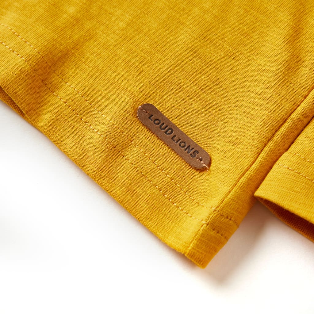 Tricou pentru copii cu mâneci lungi, ocru, 128 GartenMobel Dekor