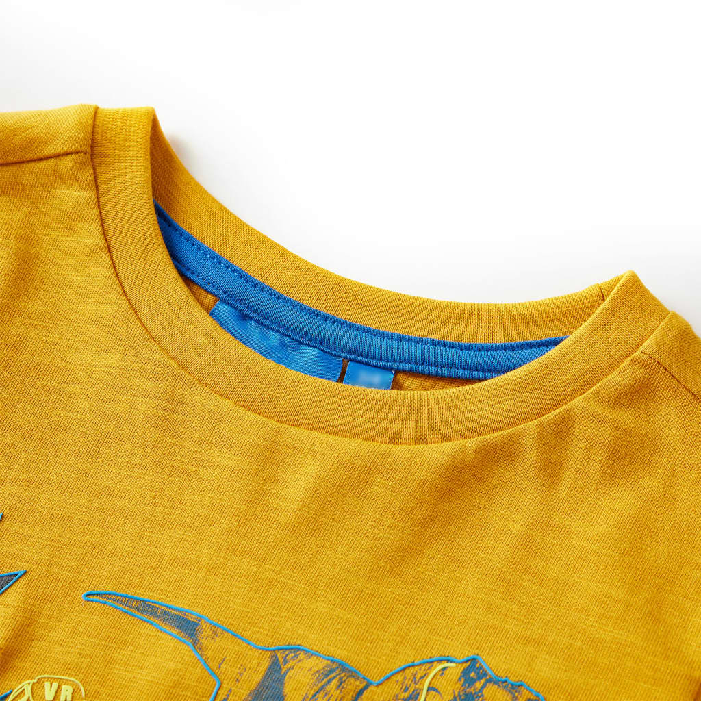 Tricou pentru copii cu mâneci lungi, ocru, 128 GartenMobel Dekor