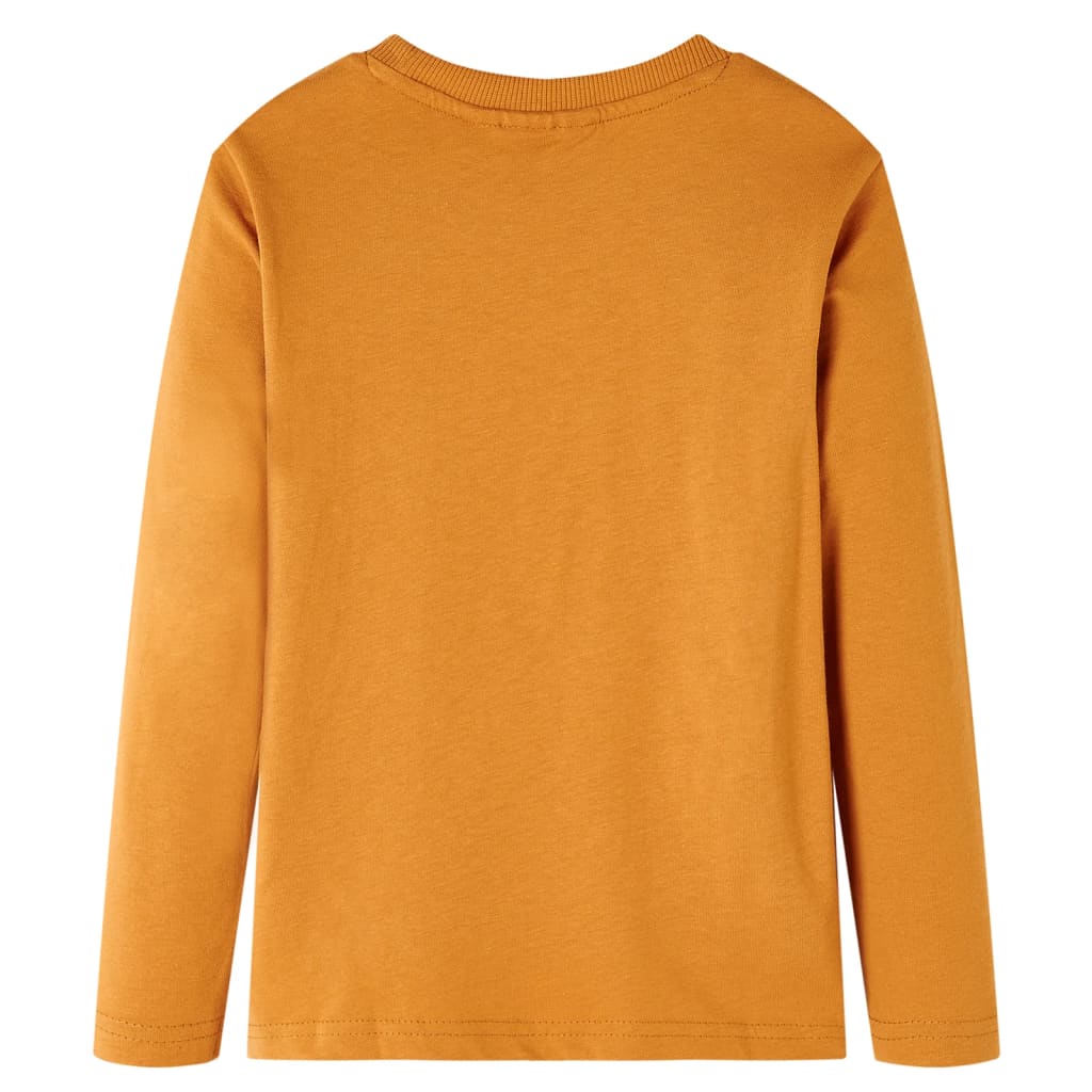 Tricou pentru copii cu mâneci lungi, ocru închis, 116 GartenMobel Dekor