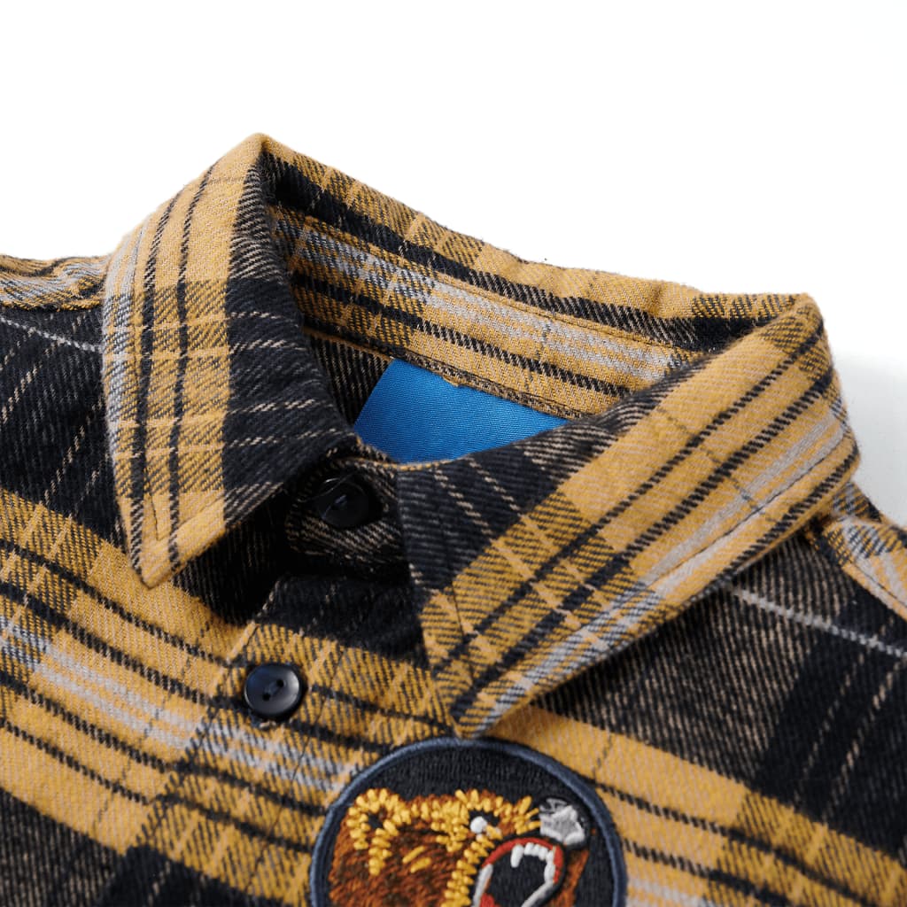 Cămașă în carouri pentru copii, galben și negru, 104 GartenMobel Dekor