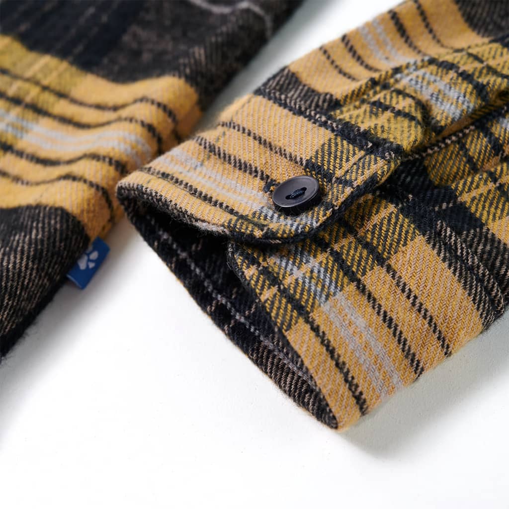 Cămașă în carouri pentru copii, galben și negru, 128 GartenMobel Dekor