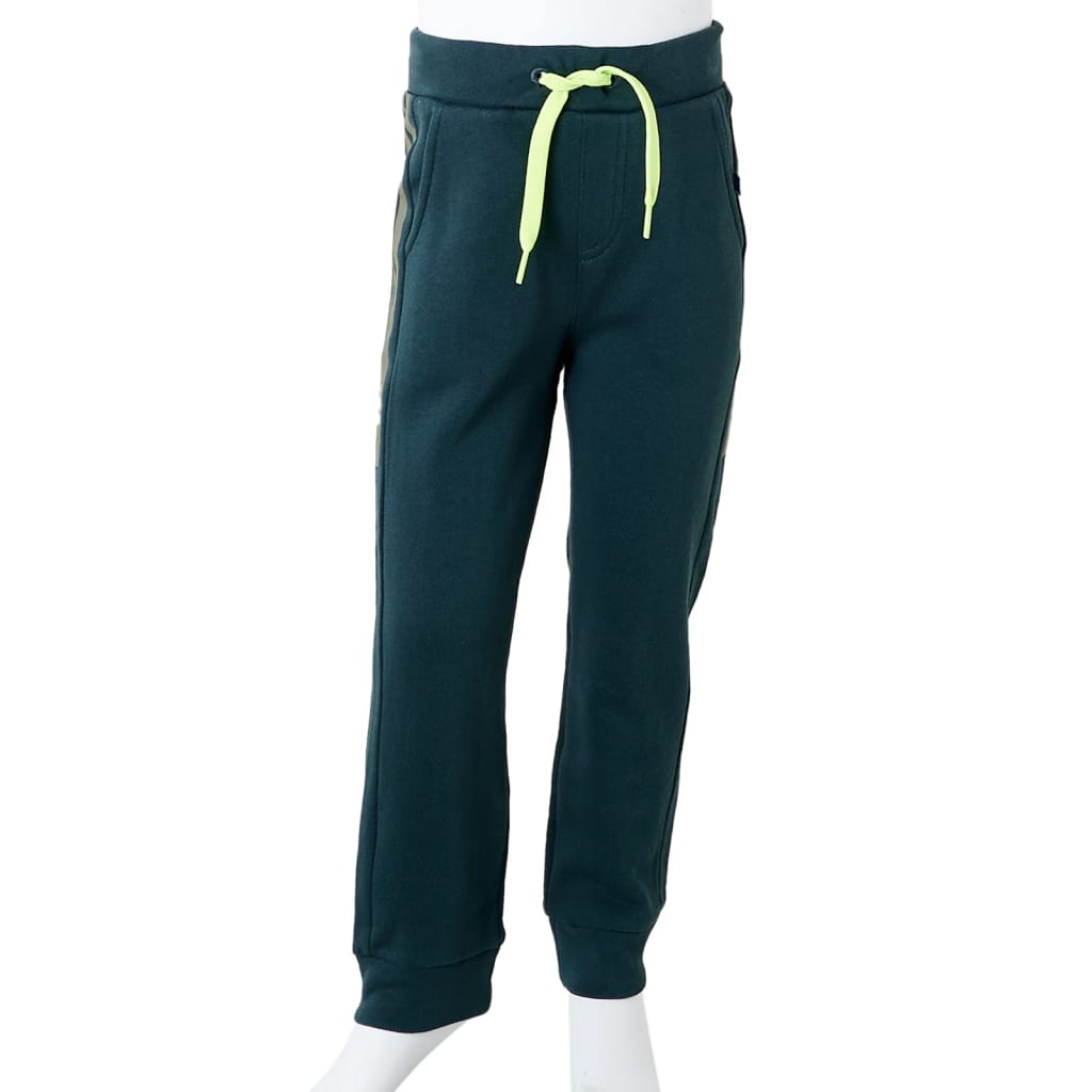 Pantaloni de trening pentru copii cu cordon verde mușchi 140 GartenMobel Dekor