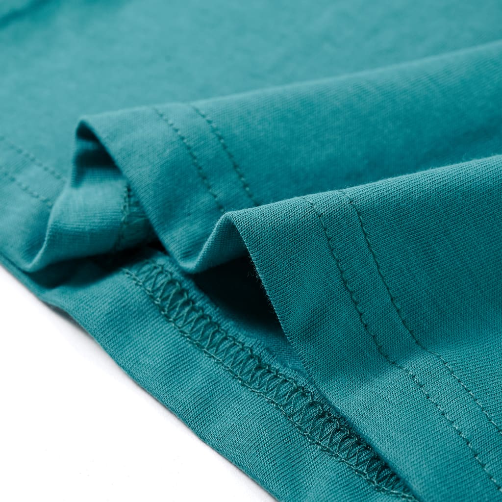 Tricou copii cu mâneci lungi albastru verzui închis 92 GartenMobel Dekor