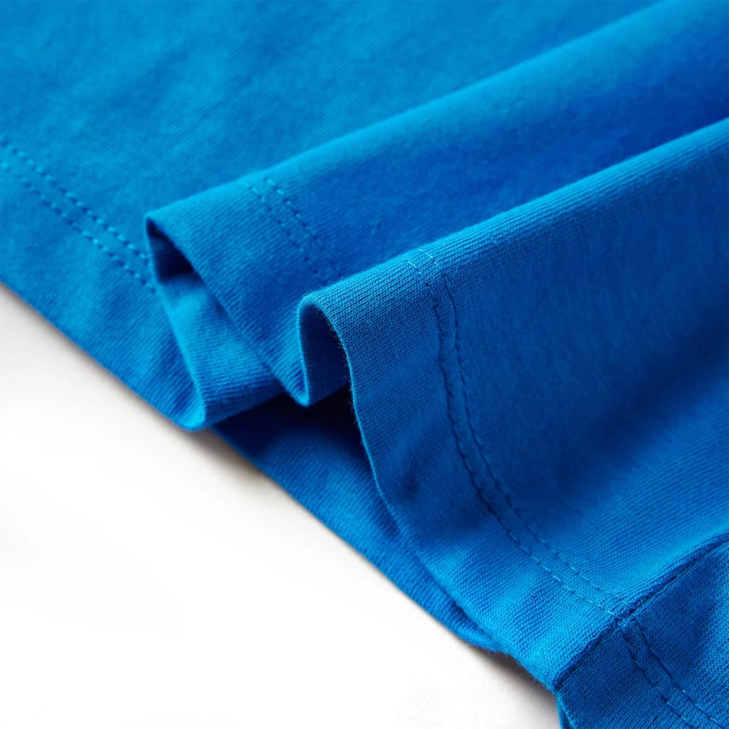 Tricou de copii cu mâneci lungi albastru cobalt, 116 GartenMobel Dekor