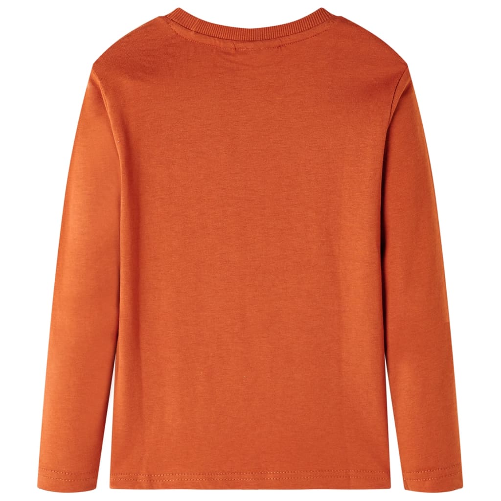 Tricou de copii cu mâneci lungi ruginiu deschis, 92 GartenMobel Dekor