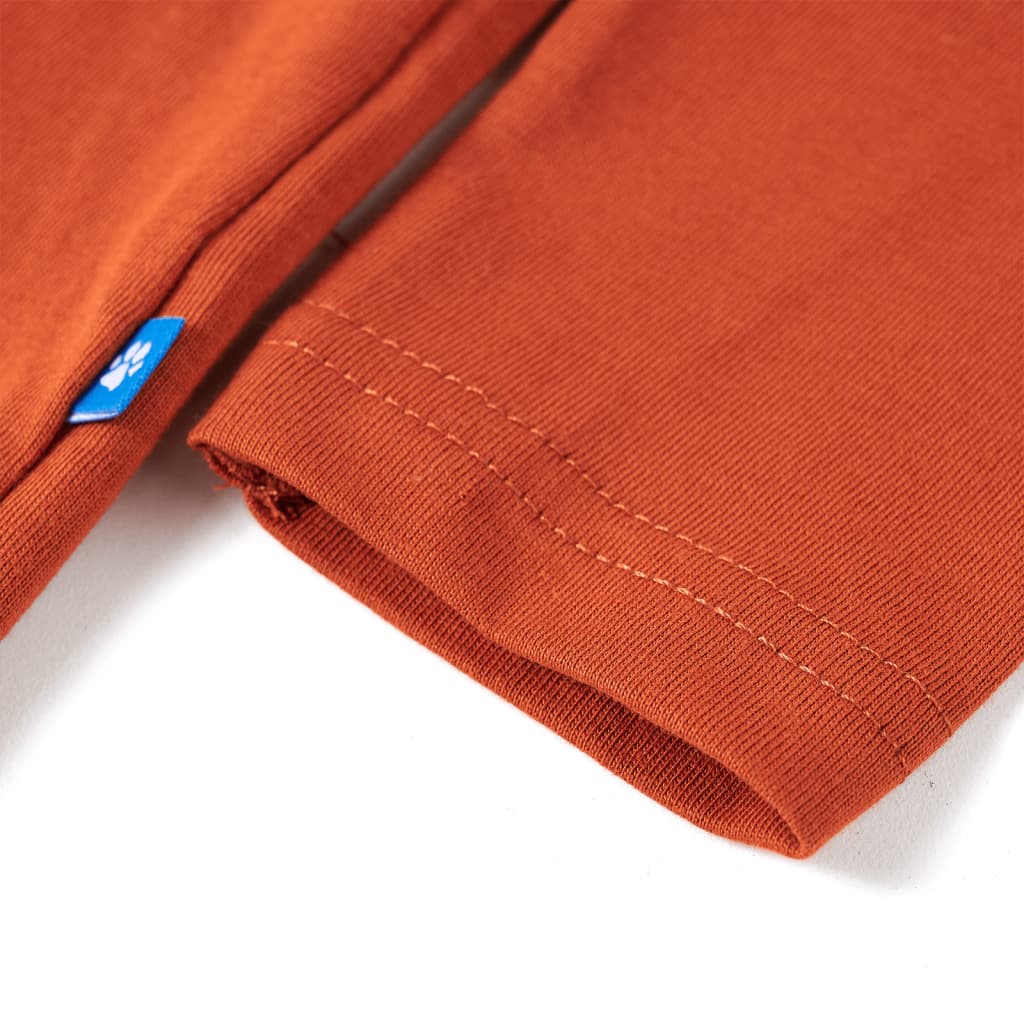 Tricou de copii cu mâneci lungi ruginiu deschis, 92 GartenMobel Dekor