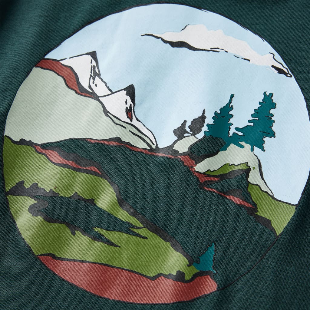 Tricou de copii cu mâneci lungi verde închis 116 GartenMobel Dekor