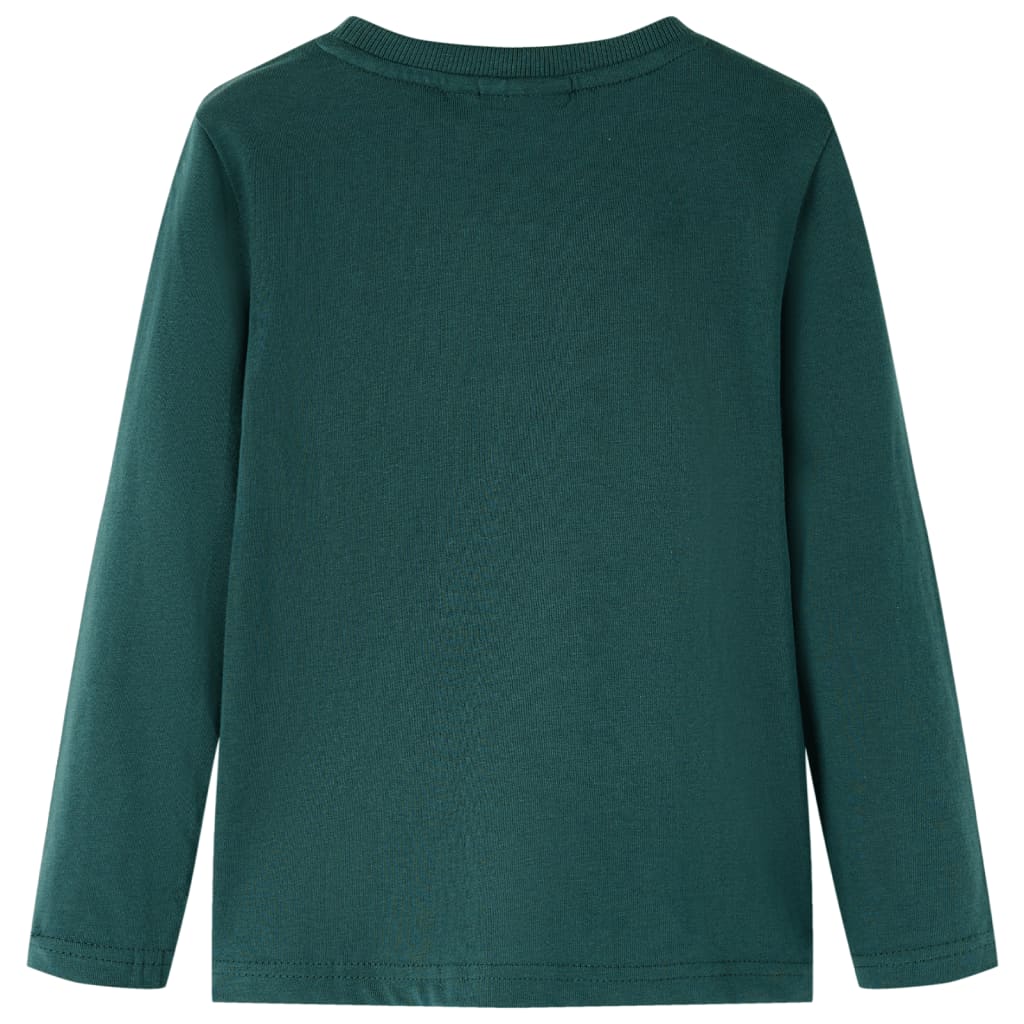 Tricou de copii cu mâneci lungi verde închis 116 GartenMobel Dekor