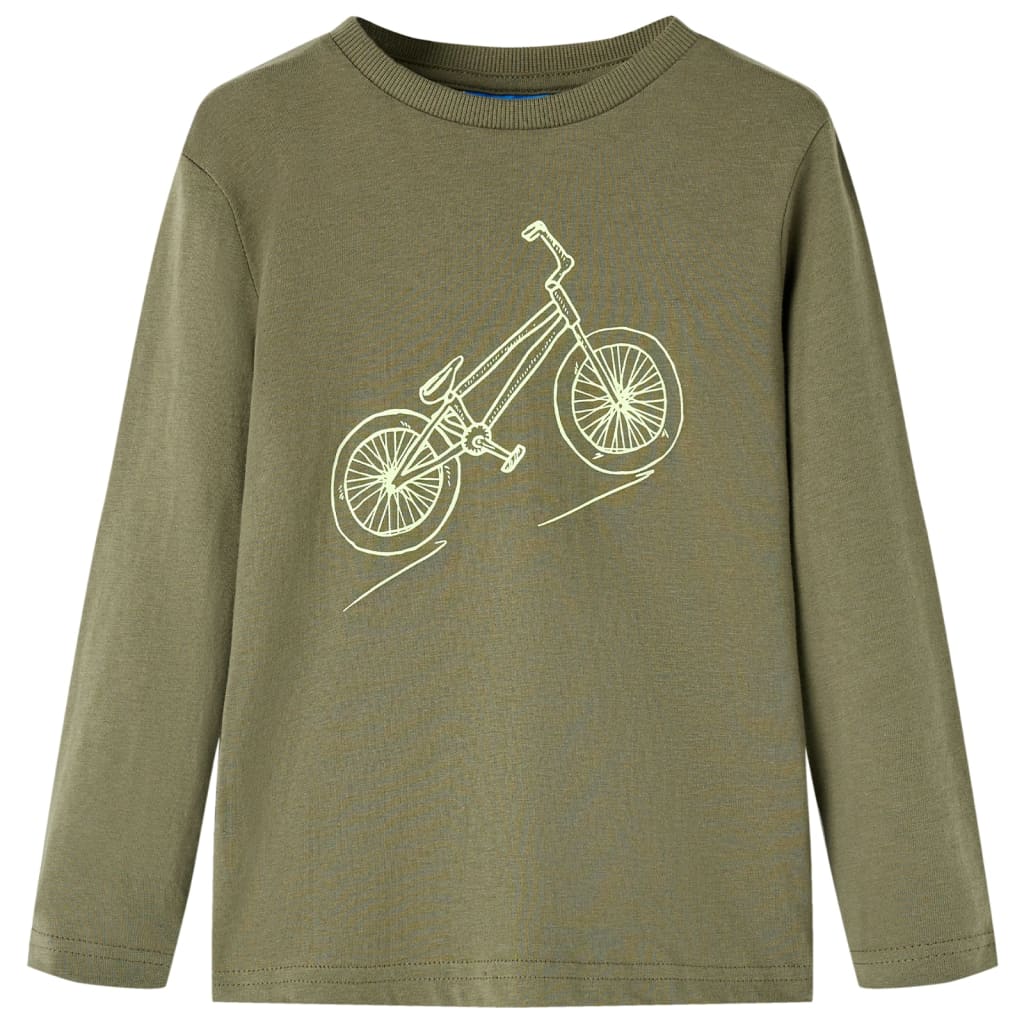 Tricou pentru copii cu mâneci lungi, kaki, 116 GartenMobel Dekor