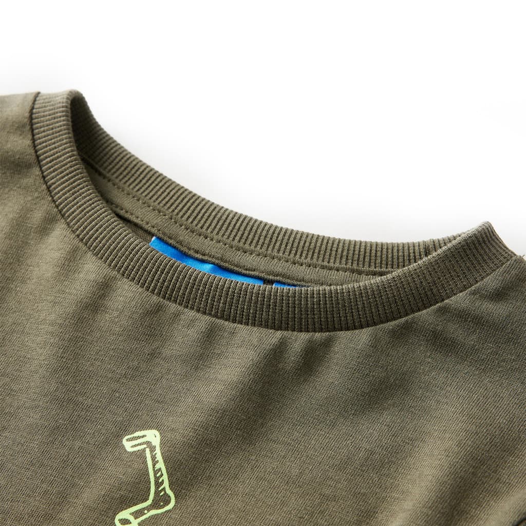 Tricou pentru copii cu mâneci lungi, kaki, 116 GartenMobel Dekor