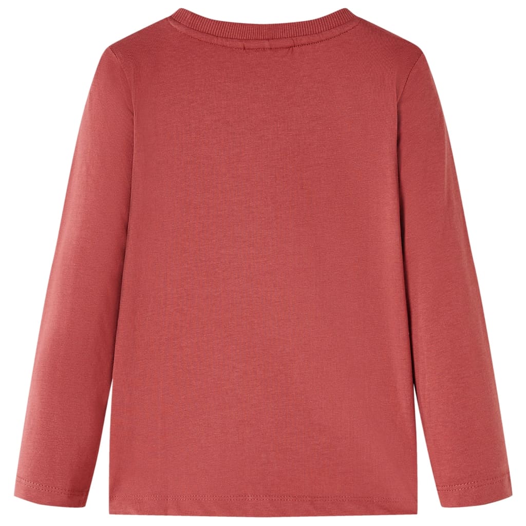Tricou pentru copii cu mâneci lungi, roșu ars, 116 GartenMobel Dekor