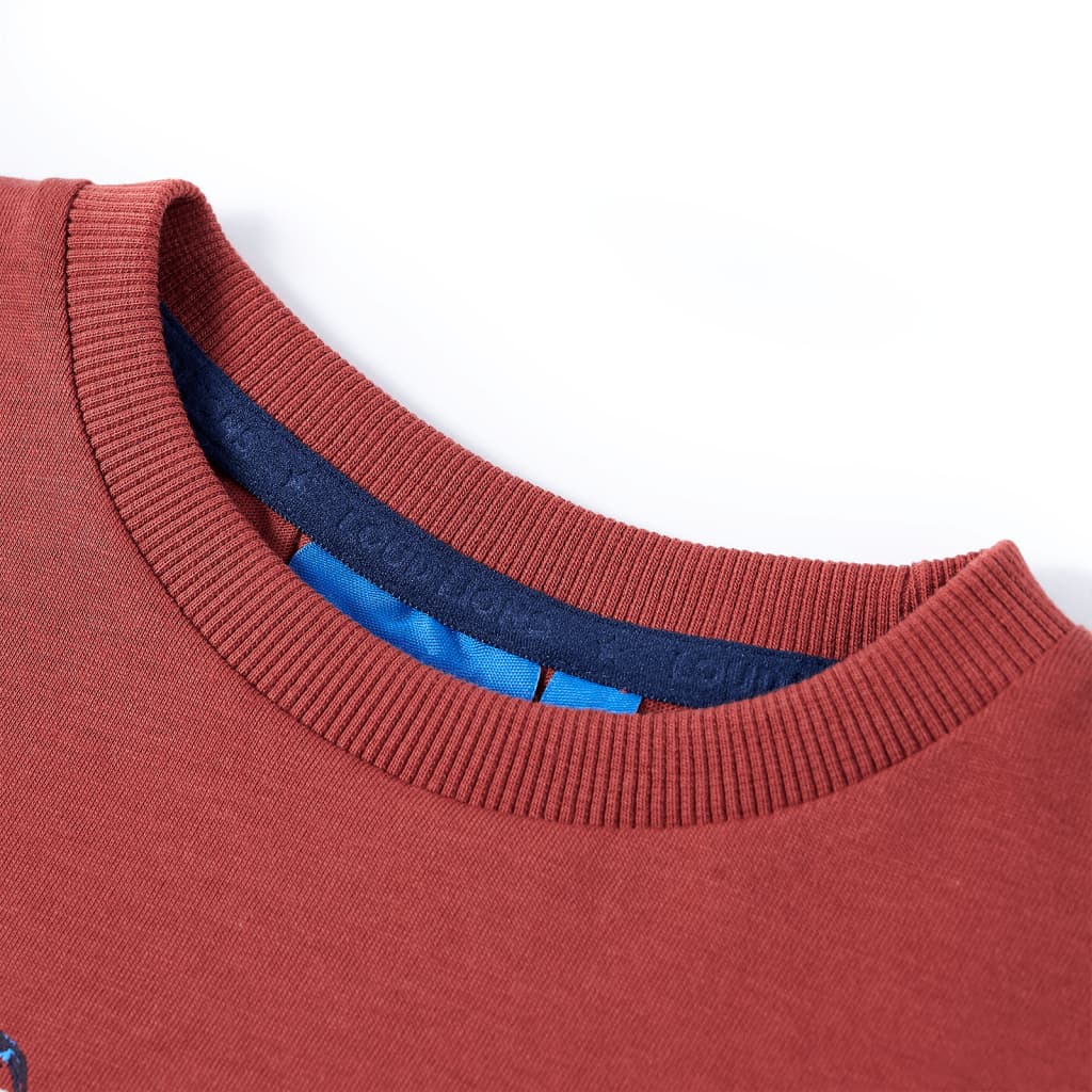 Tricou pentru copii cu mâneci lungi, roșu ars, 128 GartenMobel Dekor
